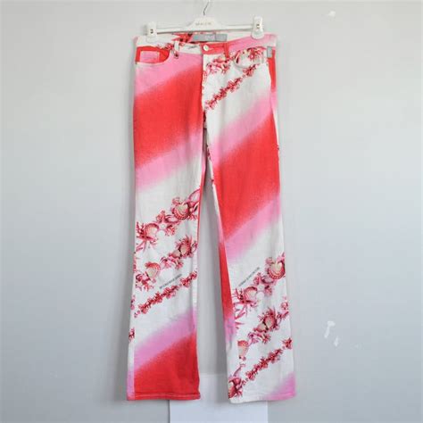 Versace Versace Jeans Pants Vintage White Seashell Print